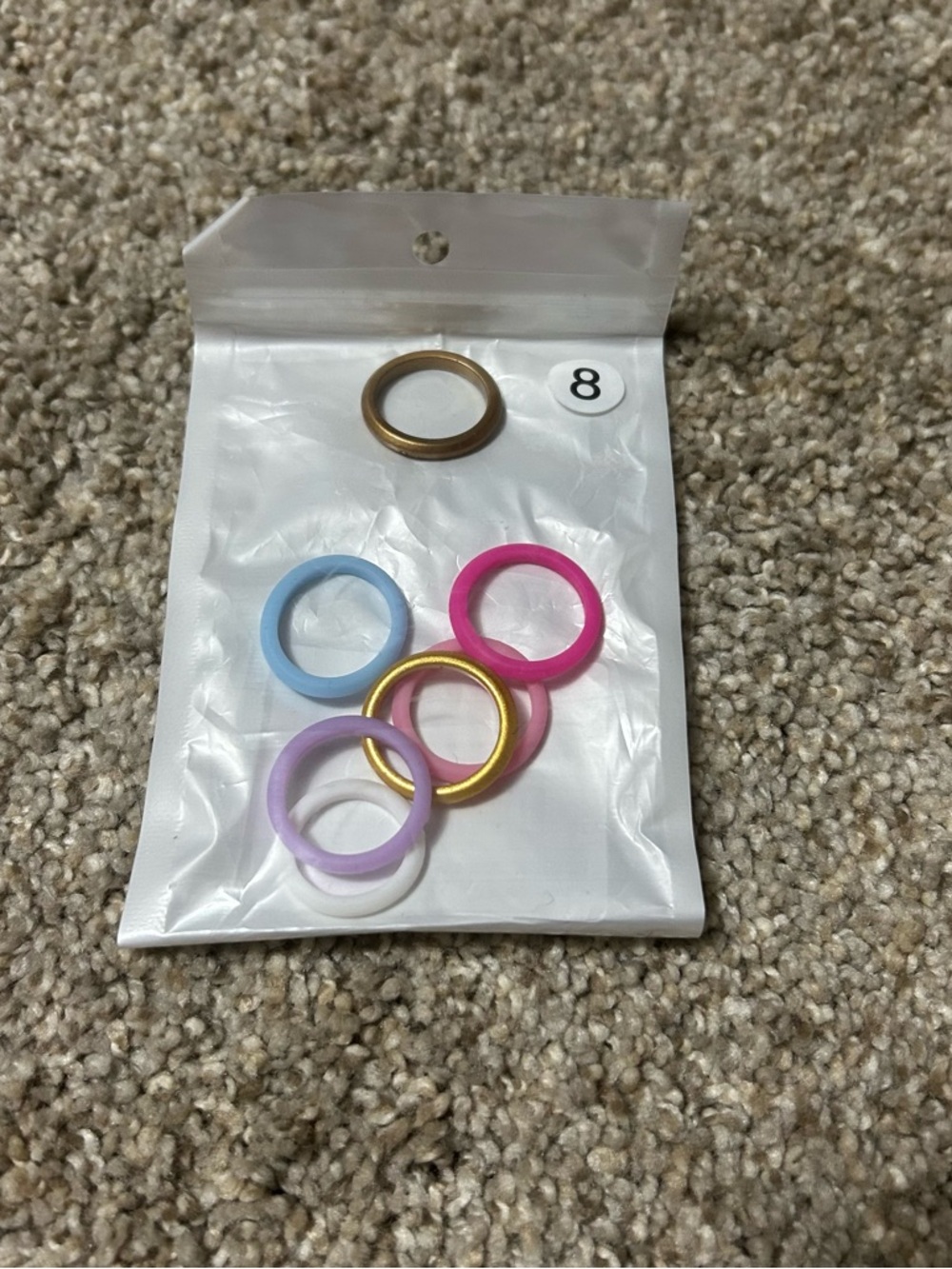 3/$10 Colorful Silicone Stacking Rings - Pastel Mix size 8